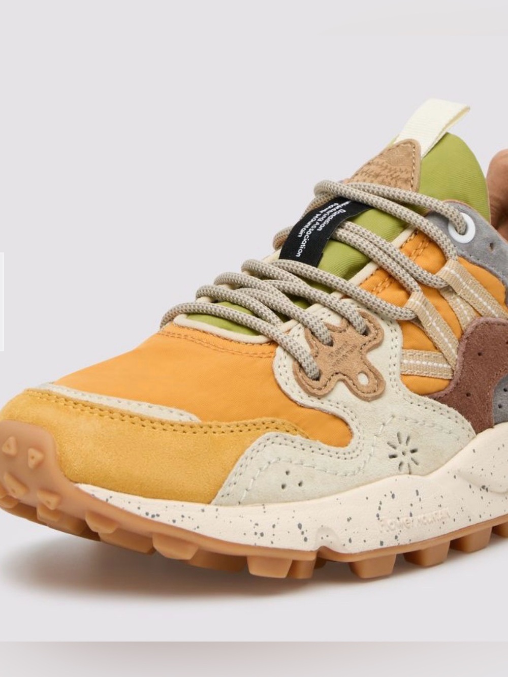 NWT Flower Mountain YAMANO 3 UNI Suede and technical fabric sneakers - Ocher - Picture 2 of 16
